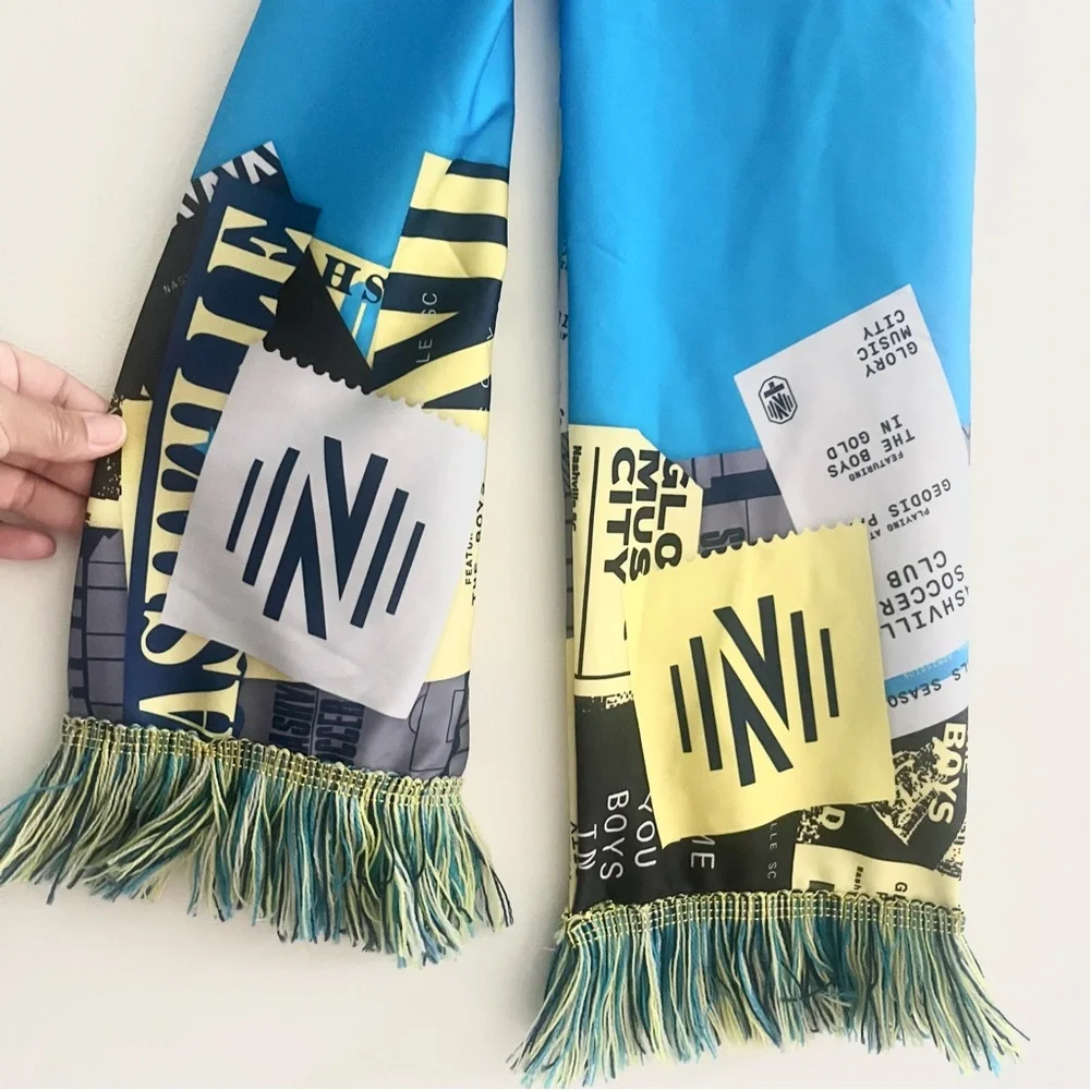 Nashville SC 2024 Season Ticket Holder Scarf Blue Yellow Soccer Club Futbol Gear
